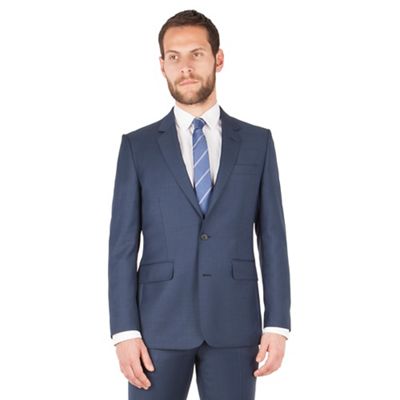 Hammond & Co. by Patrick Grant Dark blue plain 2 button front tailored fit st james suit jacket